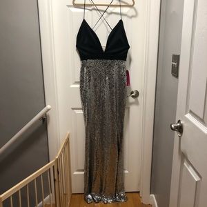 BLACK/SILVER SEQUIN PROM DRESS